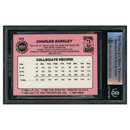 Charles Barkley Autographed 1984-85 Star Rookie Card #202 Vintage Rookie Era Signature Philadelphia 76ers - Beckett Authenticated