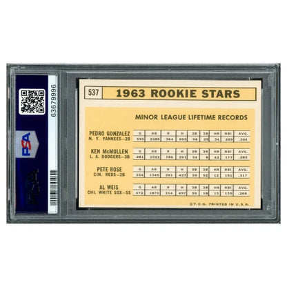 Pete Rose Autographed 1963 Topps Rookie Card #537 "My Rookie Card" Cincinnati Reds - PSA/DNA Authenticated
