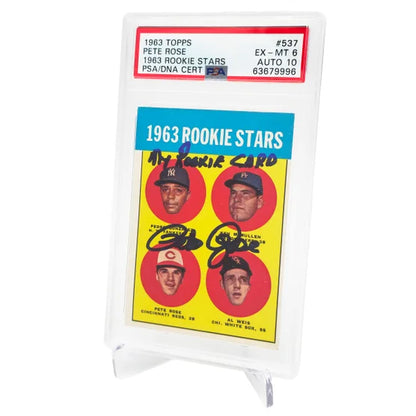 Pete Rose Autographed 1963 Topps Rookie Card #537 "My Rookie Card" Cincinnati Reds - PSA/DNA Authenticated