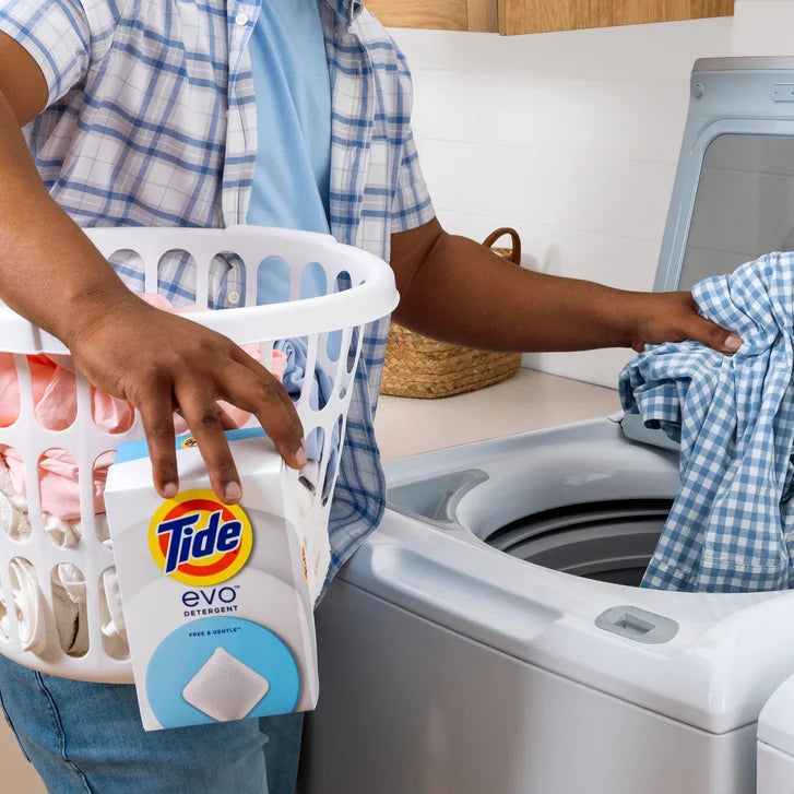 Tide Evo Laundry Detergent Tiles, Free & Gentle, 72-count