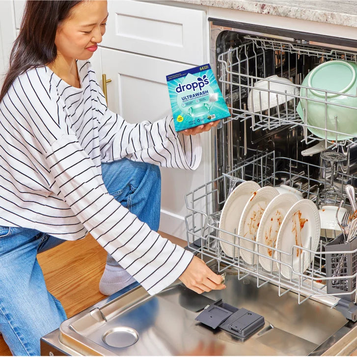 Dropps Ultrawash Biobased* Power Dishwasher Detergent Pacs, Lemon Citrus, 128-count