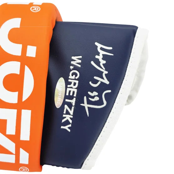 Wayne Gretzky Autographed Navy Blue & Orange Jofa Authentic 1989 Hockey Gloves "99" Edmonton Oilers - Upper Deck Authenticated
