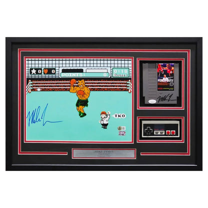 Mike Tyson Autographed Framed Nintendo Punch-out!! Collage with Signed Photo, Signed Game Cartridge, and NES Controller - Beckett & JSA Authenticated