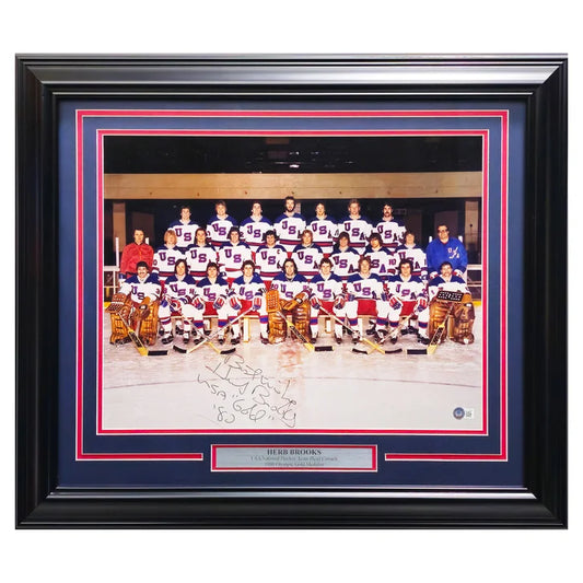 Herb Brooks Autographed Framed Photo "Best Wishes USA ‘Gold’ '80" Team USA Hockey - Beckett Authenticated