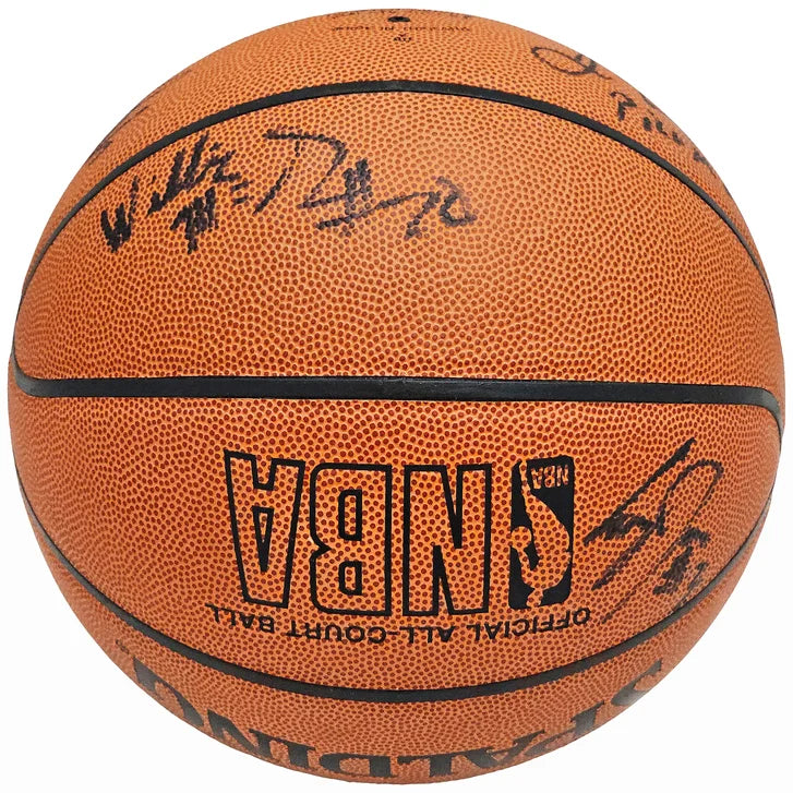 LeBron James Autographed 2002-03 Fighting Irish Multi-signed Basketball "King James" - PSA/DNA Authenticated