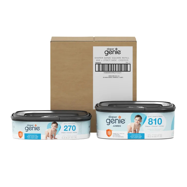 Diaper Genie Square Refill, 2 Multi-size Packs, 1080-count