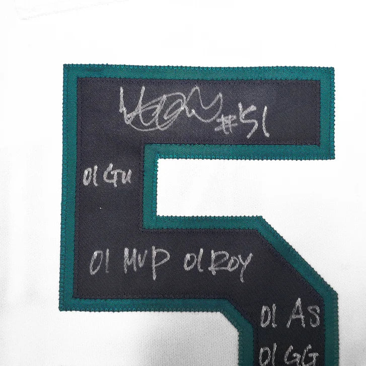 Ichiro Suzuki Autographed Seattle Mariners Game Used 2001 Rookie Year White Home Jersey - MCS Authenticated
