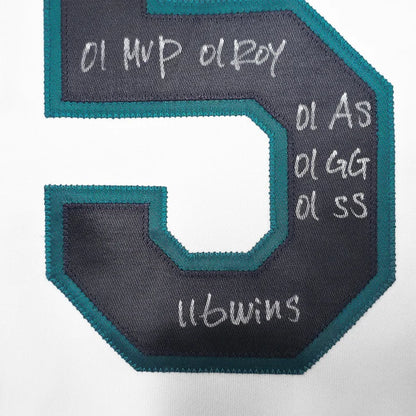 Ichiro Suzuki Autographed Seattle Mariners Game Used 2001 Rookie Year White Home Jersey - MCS Authenticated