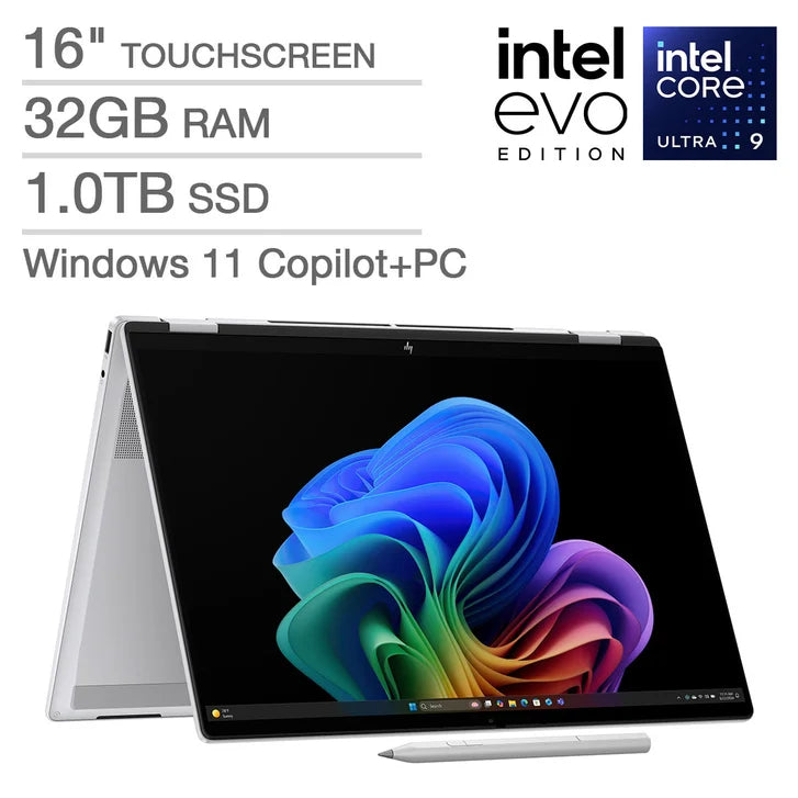 HP OmniBook 7 Flip 16" 2-in-1 Laptop - Intel Evo Platform Powered by Intel Core Ultra 9 288V - CoPilot+ PC - 3K OLED Touchscreen - 32GB Memory - 1TB SSD - Windows 11 Home
