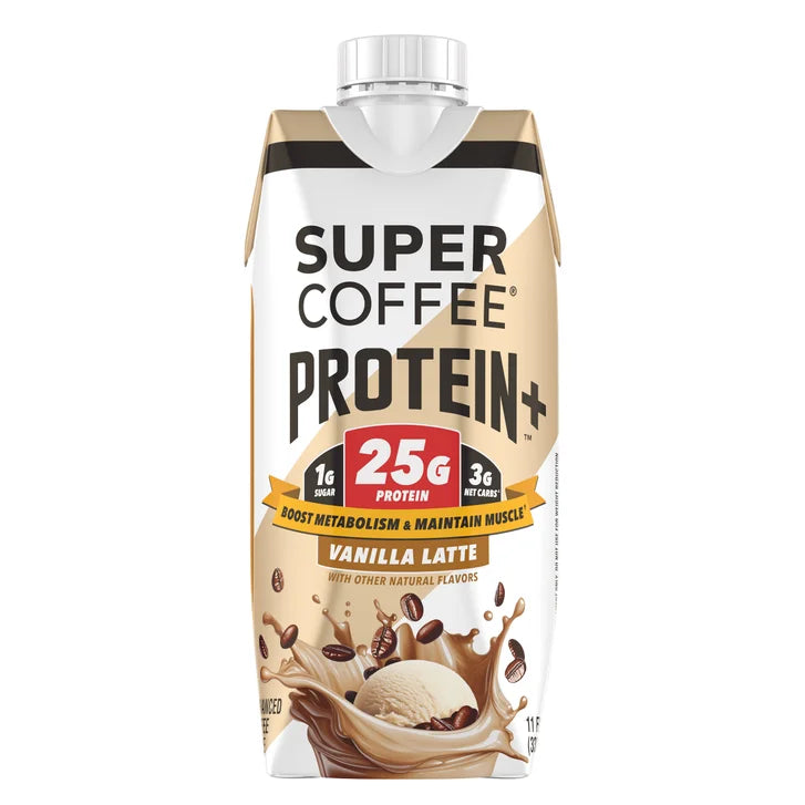 Super Coffee Protein+ 25g Shakes, Vanilla Latte, 11 fl oz, 18-pack