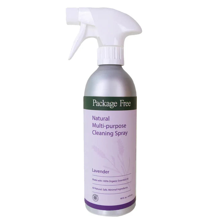 Package Free Multi-Purpose Cleaning Spray, Lavender, (1) 16 fl oz Spray + (3) 16 fl oz Refills