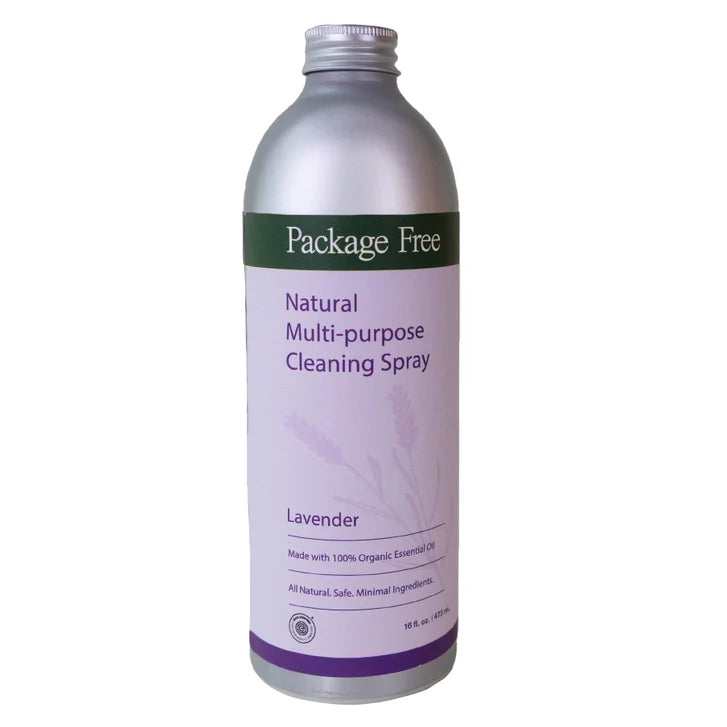 Package Free Multi-Purpose Cleaning Spray, Lavender, (1) 16 fl oz Spray + (3) 16 fl oz Refills