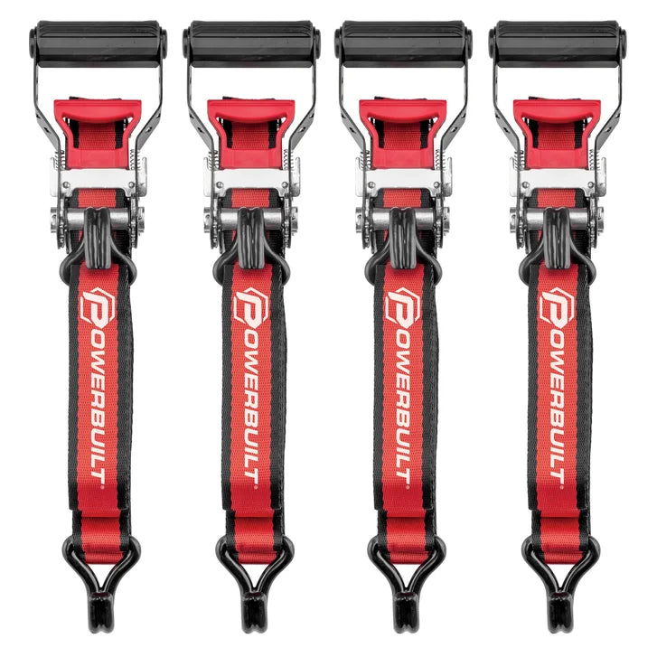 Powerbuilt Ratchet Tie Down Set – 1.5 in. x 16 ft. 4-piece