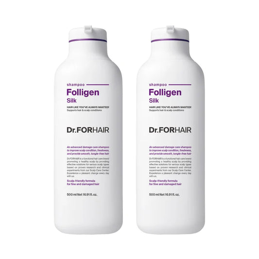 Dr.FORHAIR Folligen Silk Shampoo, 16.9 fl oz, 2-pack