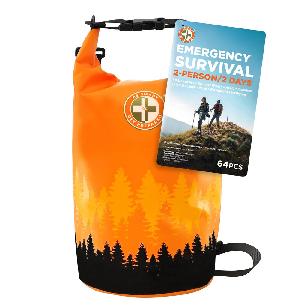 TRI Survival Emergency 2-person 2-day Kit, 64 Pieces