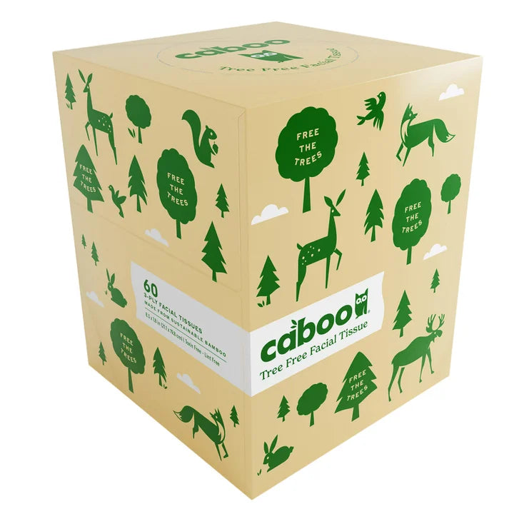 Caboo Bamboo Facial Tissue, 3-Ply, 60 Sheets, 12-count