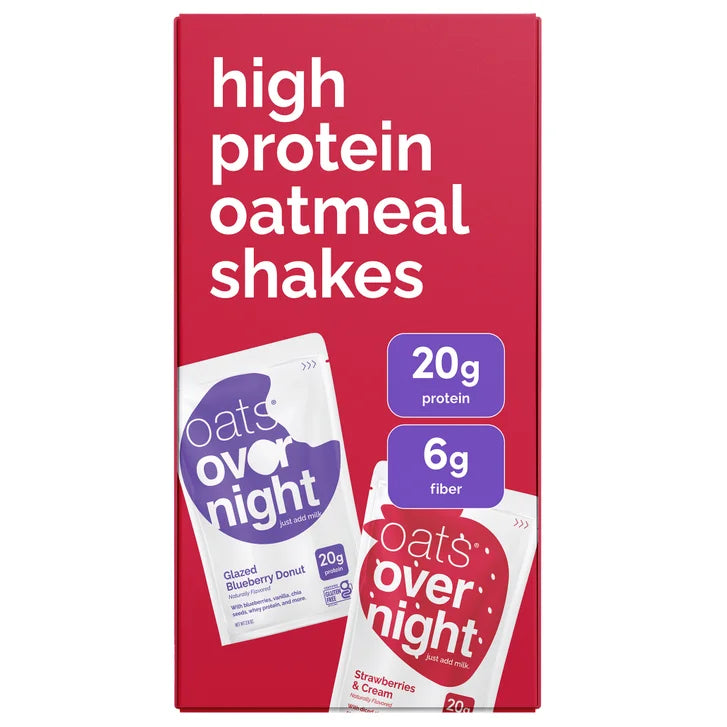 Oats Overnight VP, 20g Protein Shake, Blueberry Donut & Strawberries & Cream, 14-pack