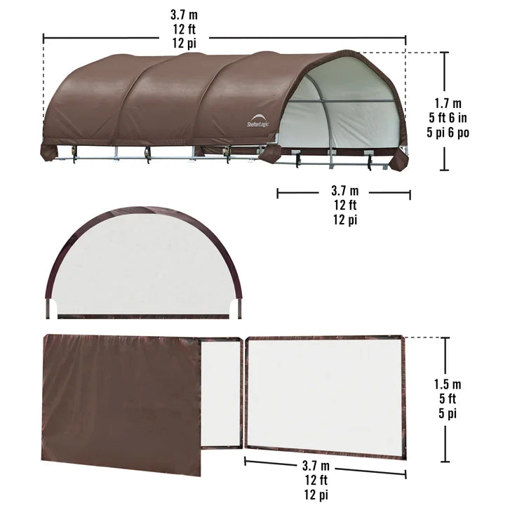 ShelterLogic Corral Equine Shelter and Enclosure Kit, 12' x 12'