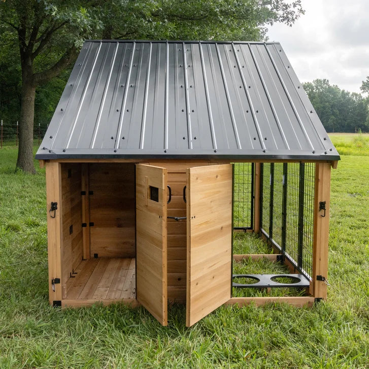 Backyard Discovery 7’ x 5’ Canine Cabin Cedar Wood Outdoor Dog Kennel