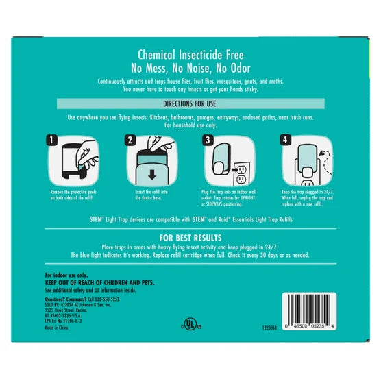 STEM Flying Insect Light Trap Starter Kit, Includes 2 Light Traps and 6 Refills