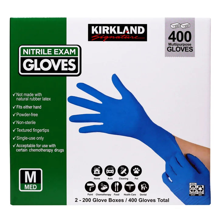 Kirkland Signature Nitrile Exam Gloves, 400-count, Size Medium