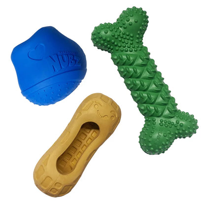 Nylabone NUBZ Treat N' Chew Dog Toy Variety Pack, 3-count
