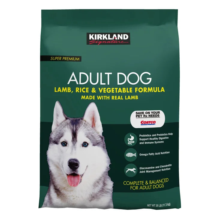 Kirkland Signature Adult Formula Lamb, Rice and Vegetable Dog Food, 25 lbs