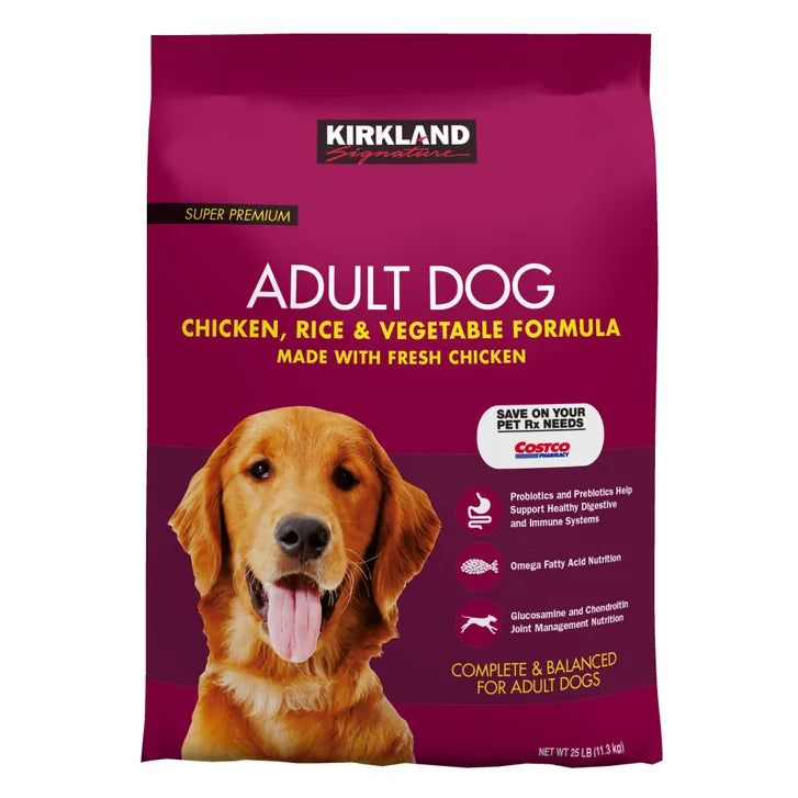 Kirkland Signature Adult Formula Chicken, Rice and Vegetable Dog Food, 25 lbs