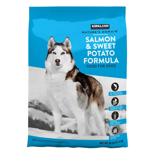 Kirkland Signature Nature's Domain Salmon and Sweet Potato Formula Dog Food, 25 lbs