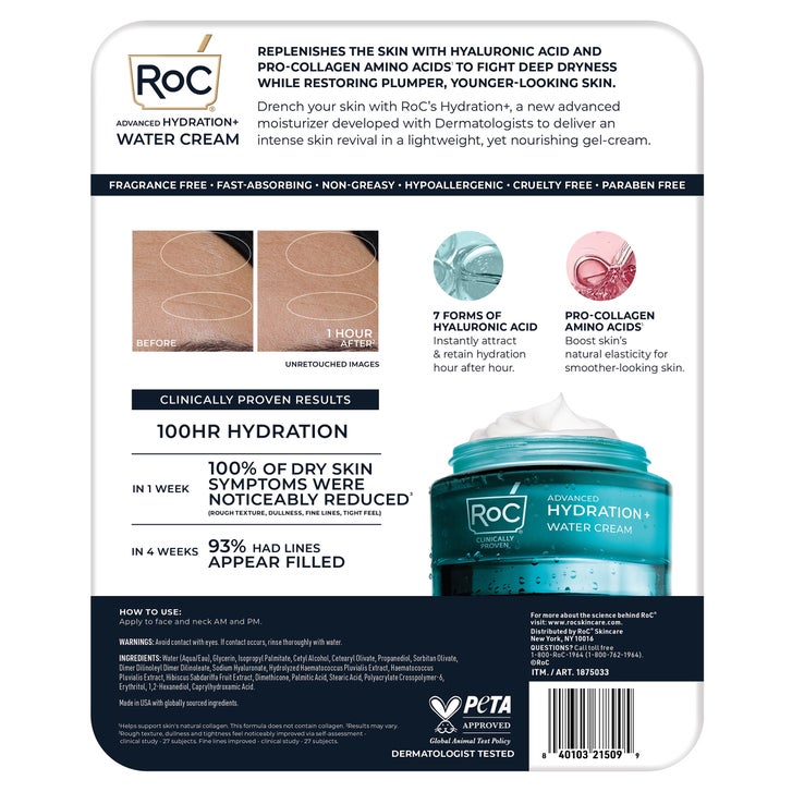 ROC Hydrate + Plump Water Cream, 1.7 oz, 2-pack