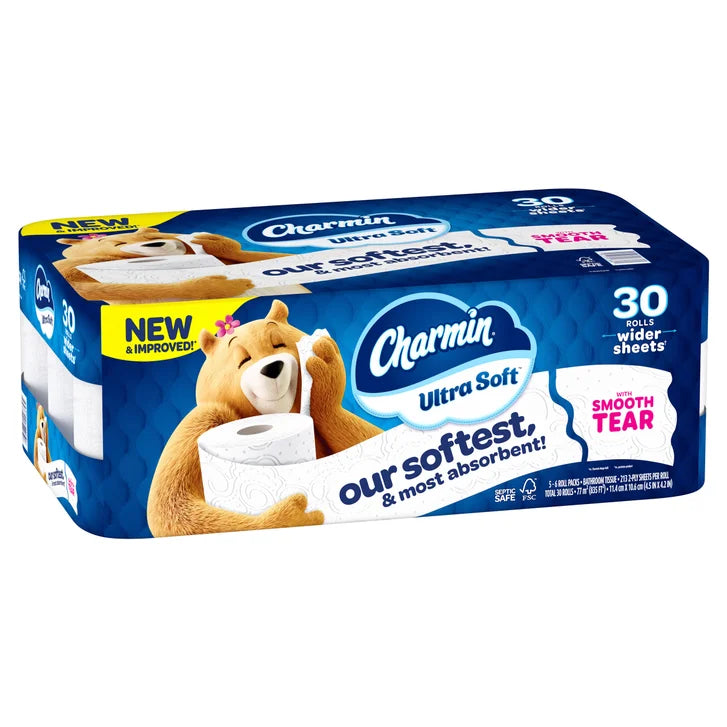 Charmin Ultra Soft Bath Tissue, 2-Ply, 213 Sheets, 30 Rolls