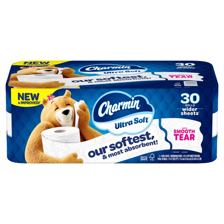 Charmin Ultra Soft Bath Tissue, 2-Ply, 213 Sheets, 30 Rolls
