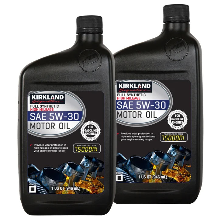 Kirkland Signature 5W-30 High Mileage Full Synthetic Motor Oil 1-Quart, 12-Pack