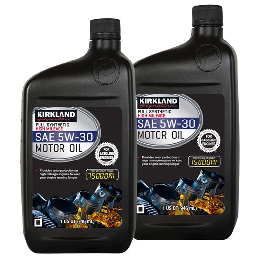Kirkland Signature 5W-30 High Mileage Full Synthetic Motor Oil 1-Quart, 12-Pack