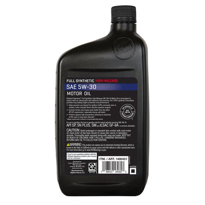 Kirkland Signature 5W-30 High Mileage Full Synthetic Motor Oil 1-Quart, 12-Pack