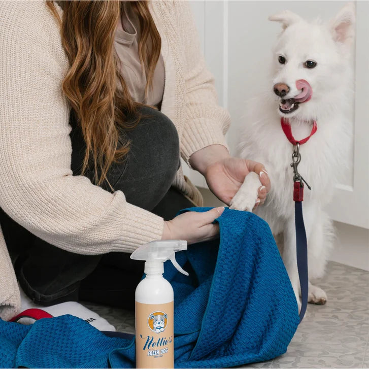 Nellie's Dog Towel and Waterless Dog 16 fl oz Shampoo Bundle