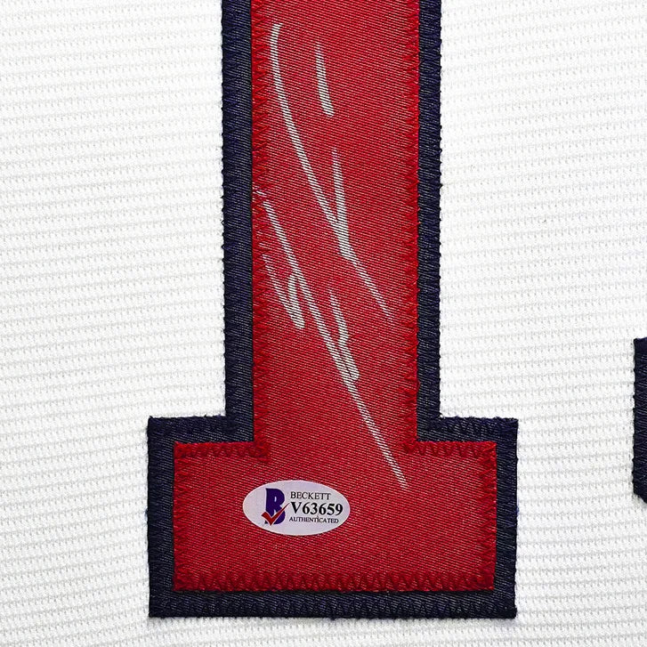 Ronald Acuna Autographed Framed White Nike Atlanta Braves Jersey - Beckett Authenticated