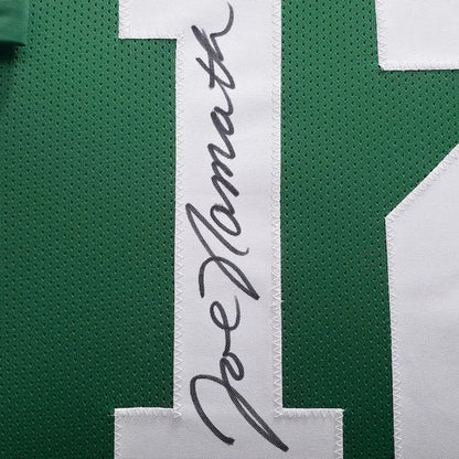 Joe Namath Autographed Framed Green Jersey New York Jets - Beckett Authenticated