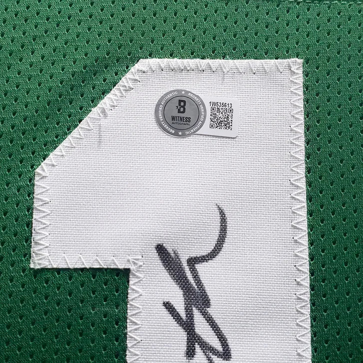 Joe Namath Autographed Framed Green Jersey New York Jets - Beckett Authenticated