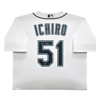 Ichiro Suzuki Autographed Framed White Nike Jersey Seattle Mariners "#51" - MCS Authenticated