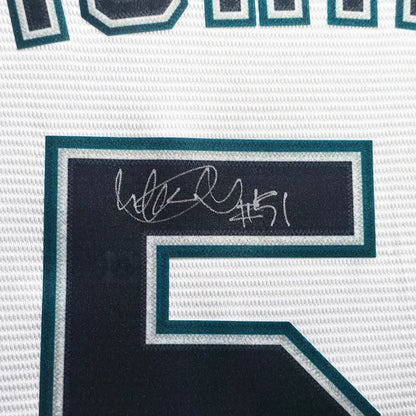 Ichiro Suzuki Autographed Framed White Nike Jersey Seattle Mariners "#51" - MCS Authenticated