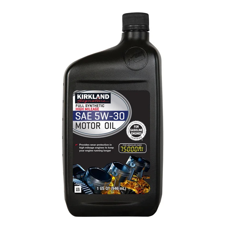 Kirkland Signature 5W-30 Full Synthetic and 5W-30 High Mileage Full Synthetic Motor Oil 1-quart, 12-pack