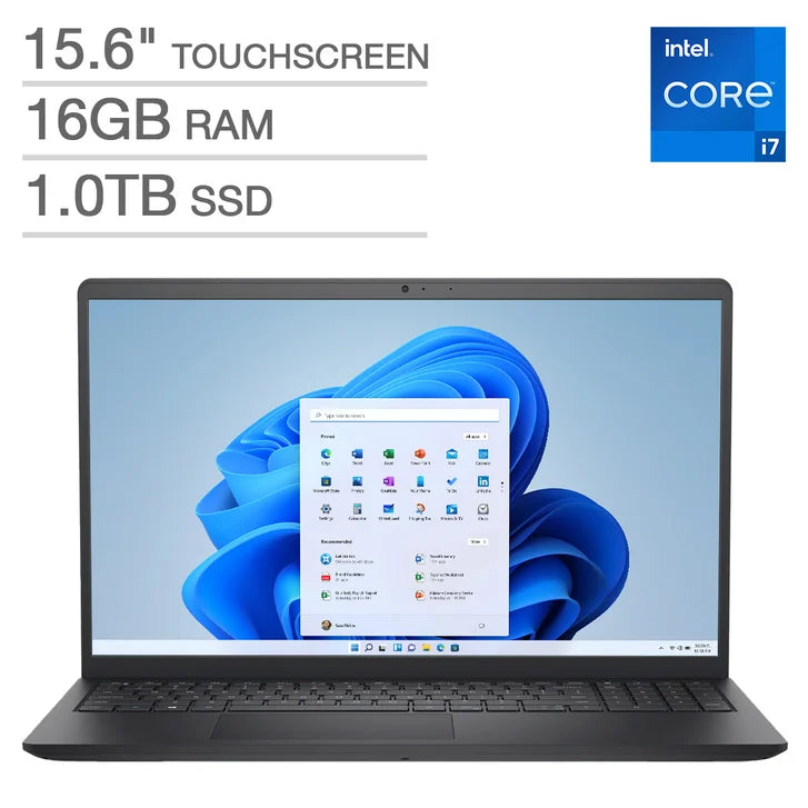 Dell 15.6" Touchscreen Laptop - Intel Core i7-1355U - FHD (1920x1080) - 16GB RAM - 1TB SSD - Windows 11