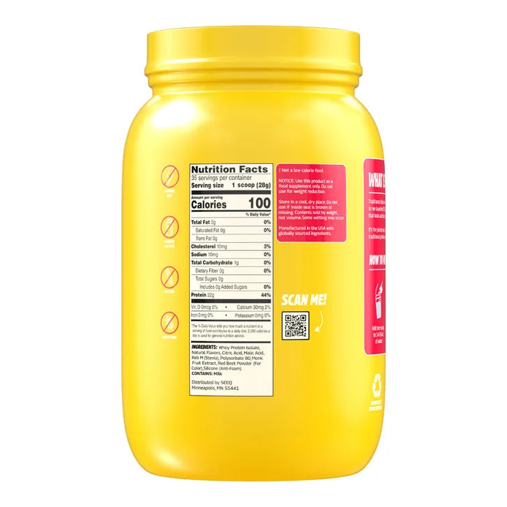 SEEQ Clear Whey Protein Powder, Strawberry Lemonade, 2.16 lbs