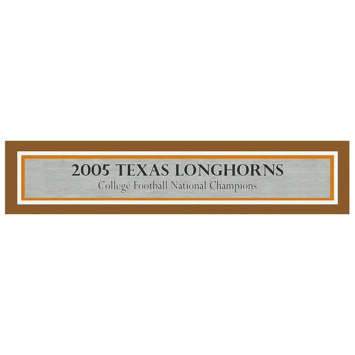 2005 CFB National Champions Texas Longhorns Autographed Framed Orange Jersey With 24 Signatures - Beckett Authenticated