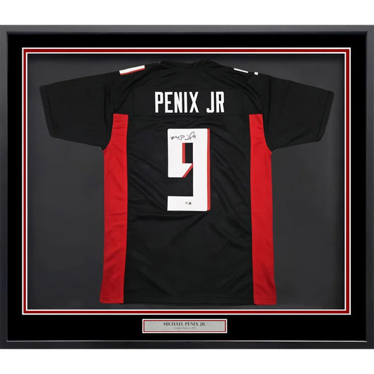 Atlanta Falcons Michael Penix Jr. Autographed Framed Black Jersey - Beckett Authenticated