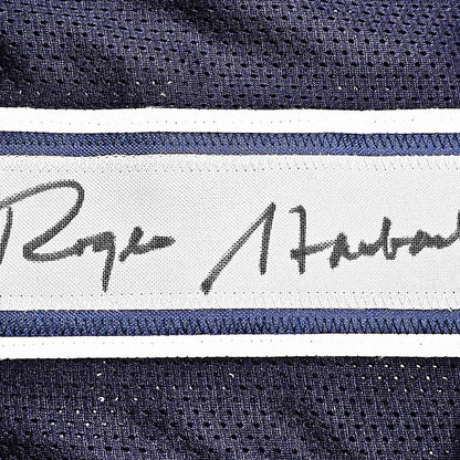 Dallas Cowboys Roger Staubach Autographed Framed Navy Blue Jersey - Beckett Authenticated