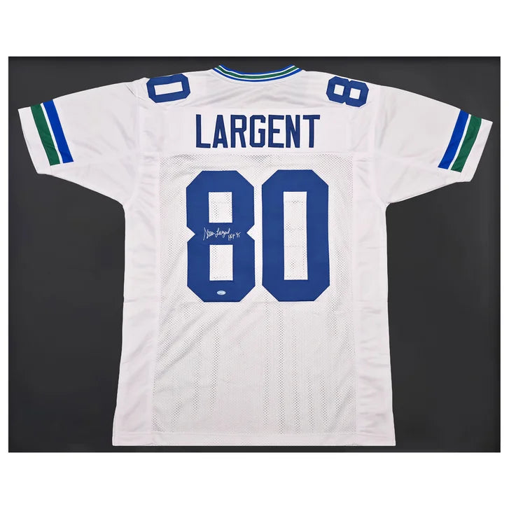 Seattle Seahawks Steve Largent Autographed Framed White Jersey "HOF 95"