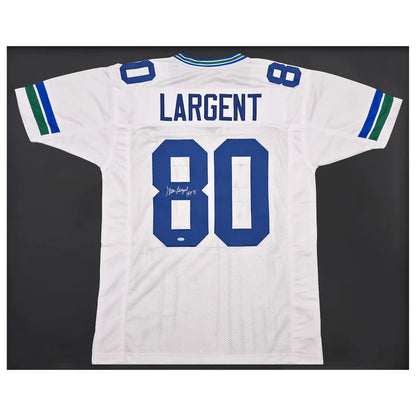 Seattle Seahawks Steve Largent Autographed Framed White Jersey "HOF 95"