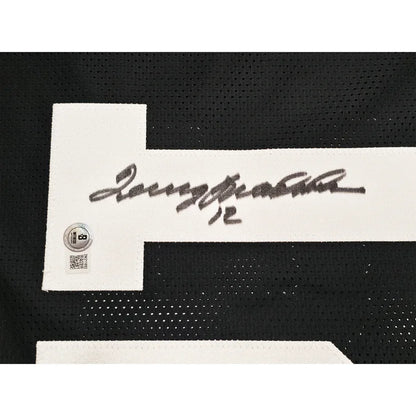 Terry Bradshaw Autographed Framed Black Pittsburgh Steelers Jersey - Beckett Authenticated